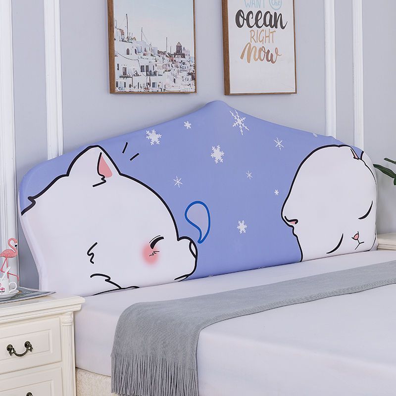 HKM-654995 Elastic Polyester Bedside Cover - Universal Semicircle Design for Bed Heads 140-160 cm