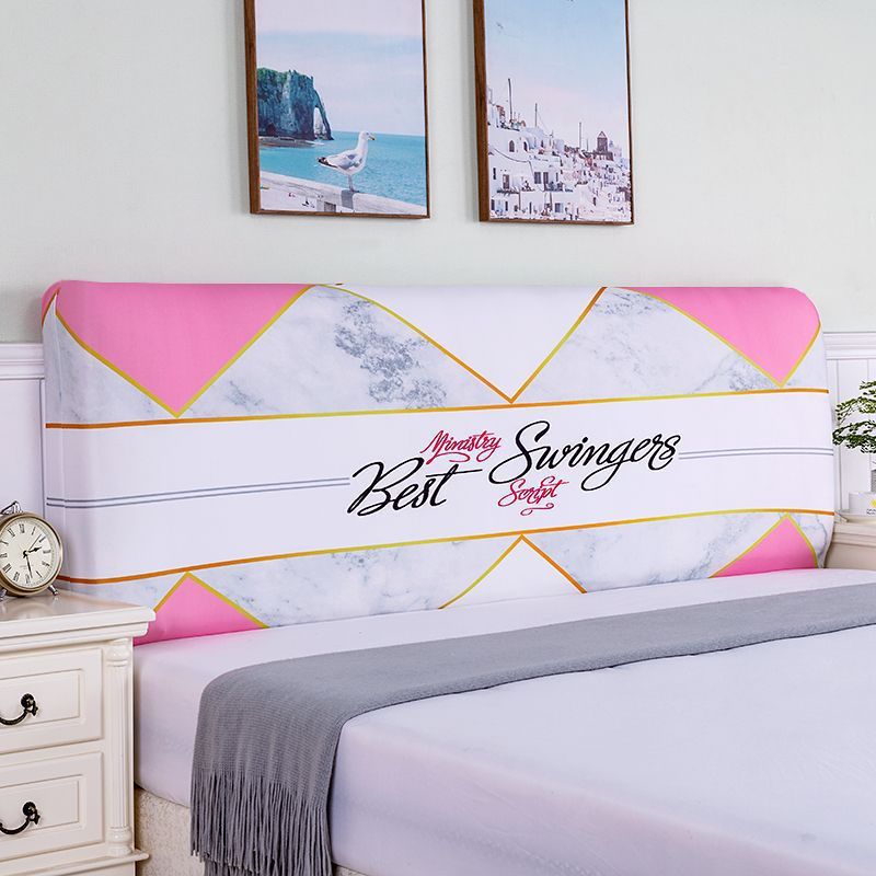 HKM-654995 Elastic Polyester Bedside Cover - Universal Semicircle Design for Bed Heads 140-160 cm