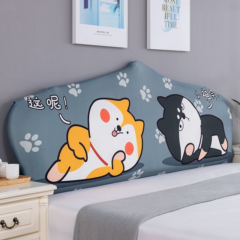 HKM-654995 Elastic Polyester Bedside Cover - Universal Semicircle Design for Bed Heads 140-160 cm