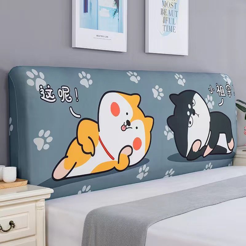 HKM-654995 Elastic Polyester Bedside Cover - Universal Semicircle Design for Bed Heads 140-160 cm