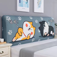 HKM-654995 Elastic Polyester Bedside Cover - Universal Semicircle Design for Bed Heads 140-160 cm
