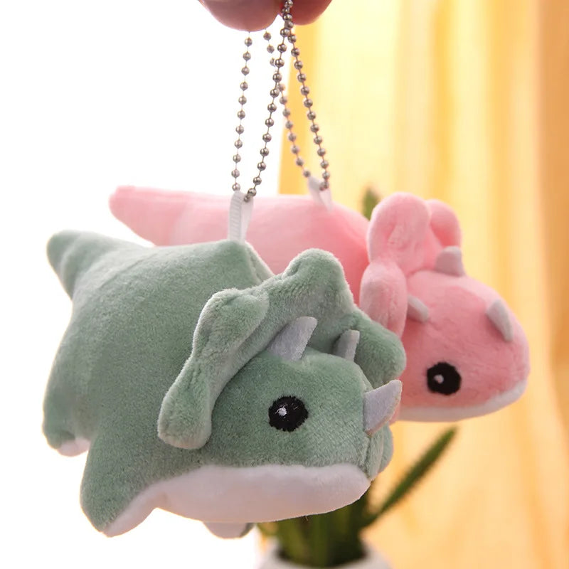 HKM-654995 Plush Triceratops Dinosaur Keychain Pendant for Kids and Adults