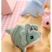 HKM-654995 Plush Triceratops Dinosaur Keychain Pendant for Kids and Adults