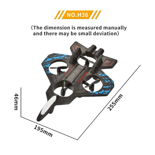 HKM-655123 360° Circling Foam RC Fighter Jet Plane with Lights - 2.4G Remote Control, Beginner-Friendly, Indoor/Outdoor Use