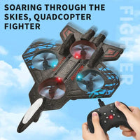 HKM-655123 360° Circling Foam RC Fighter Jet Plane with Lights - 2.4G Remote Control, Beginner-Friendly, Indoor/Outdoor Use