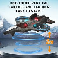 HKM-655123 360° Circling Foam RC Fighter Jet Plane with Lights - 2.4G Remote Control, Beginner-Friendly, Indoor/Outdoor Use