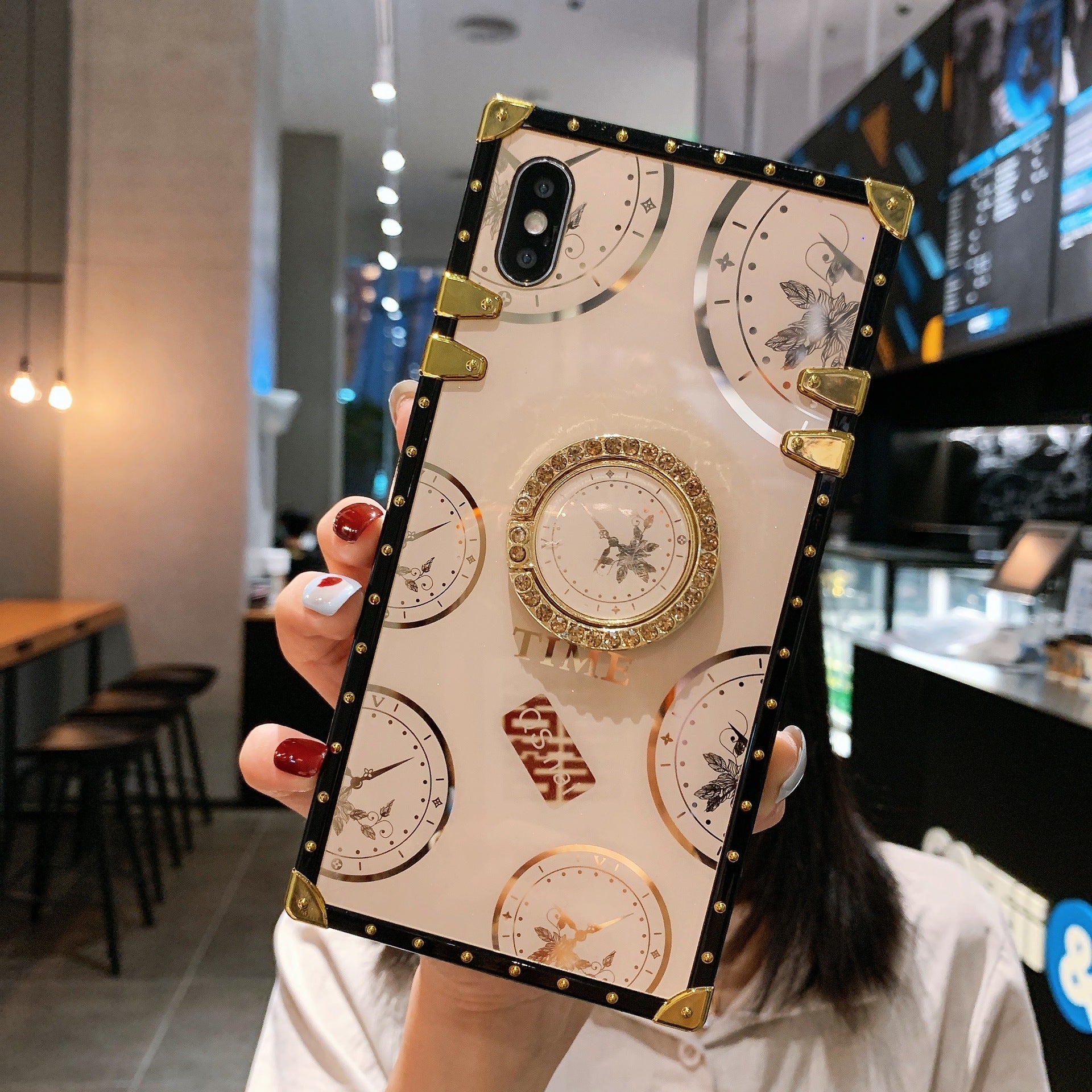 HKM-655251 Fashionable Square Watch Phone Case Compatible with iPhone 12, 11 Pro Max, and Samsung S20 Ultra