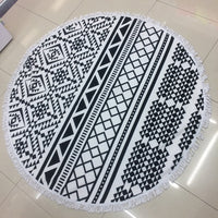 HKM-655315 Round Microfiber Beach Towel with Water Absorption and Quick Dry Features - 150cm x 150cm, Soft to the Touch