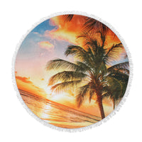 HKM-655315 Round Microfiber Beach Towel with Water Absorption and Quick Dry Features - 150cm x 150cm, Soft to the Touch