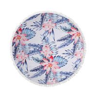 HKM-655315 Round Microfiber Beach Towel with Water Absorption and Quick Dry Features - 150cm x 150cm, Soft to the Touch