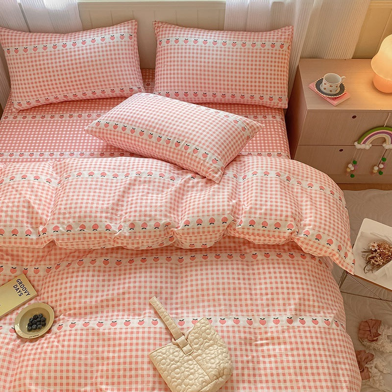 HKM-655635 Cartoon Girl Cotton Quilt Cover Set – Four-Piece Bedding Collection in Multiple Sizes