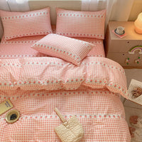 HKM-655635 Cartoon Girl Cotton Quilt Cover Set – Four-Piece Bedding Collection in Multiple Sizes