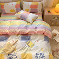 HKM-655635 Cartoon Girl Cotton Quilt Cover Set – Four-Piece Bedding Collection in Multiple Sizes