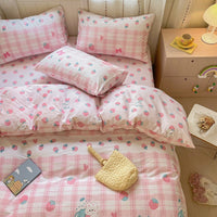 HKM-655635 Cartoon Girl Cotton Quilt Cover Set – Four-Piece Bedding Collection in Multiple Sizes