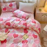 HKM-655635 Cartoon Girl Cotton Quilt Cover Set – Four-Piece Bedding Collection in Multiple Sizes