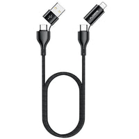 HKM-655699 4-in-1 Braided Data Cable for Fast Charging and Data Transmission - Black, PVC and Nylon Design