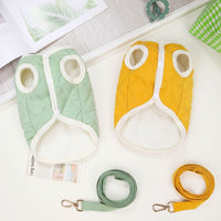 HKM-655763 Cotton Pet Vest with Diamond Design in Green and Yellow, Multiple Sizes Available