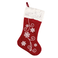 HKM-655763 Festive Velvet Snowflake Pendant Socks for Christmas Decorations