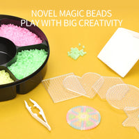 HKM-655891 DIY Assembled Glow Colorful Ironing Beads Craft Set - 7500 Pieces for Ages 6 and Up