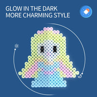 HKM-655891 DIY Assembled Glow Colorful Ironing Beads Craft Set - 7500 Pieces for Ages 6 and Up