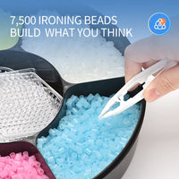 HKM-655891 DIY Assembled Glow Colorful Ironing Beads Craft Set - 7500 Pieces for Ages 6 and Up