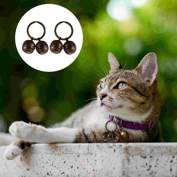 HKM-656019 Stylish Copper Bell Collars for Cats and Dogs - Set of 2