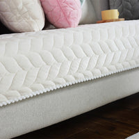 HKM-656083 Thick Plush Quilted Anti-Slip Sofa Cover for Sectional and Modular Sofas, Warm Soft Winter Design