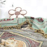HKM-656147 Geometric Pattern Pure Cotton Gauze Blanket - Versatile Air Conditioning and Sofa Cover