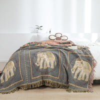 HKM-656147 Geometric Pattern Pure Cotton Gauze Blanket - Versatile Air Conditioning and Sofa Cover