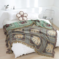 HKM-656147 Geometric Pattern Pure Cotton Gauze Blanket - Versatile Air Conditioning and Sofa Cover