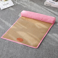 HKM-656339 Rattan and Cotton Linen Pet Sleeping Mat for Cats and Dogs - Various Sizes Available