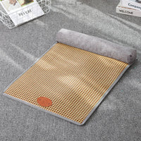 HKM-656339 Rattan and Cotton Linen Pet Sleeping Mat for Cats and Dogs - Various Sizes Available