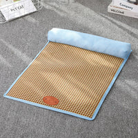 HKM-656339 Rattan and Cotton Linen Pet Sleeping Mat for Cats and Dogs - Various Sizes Available