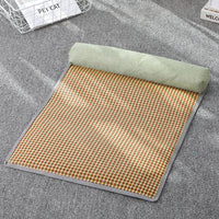 HKM-656339 Rattan and Cotton Linen Pet Sleeping Mat for Cats and Dogs - Various Sizes Available