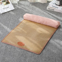 HKM-656339 Rattan and Cotton Linen Pet Sleeping Mat for Cats and Dogs - Various Sizes Available