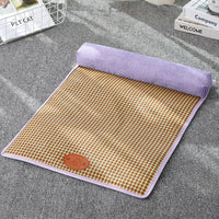 HKM-656339 Rattan and Cotton Linen Pet Sleeping Mat for Cats and Dogs - Various Sizes Available