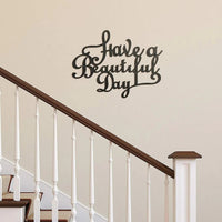 HKM-656403 "Have A Wonderful Day Decorative Wall Hanging in Black Metal Art"