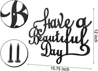 HKM-656403 "Have A Wonderful Day Decorative Wall Hanging in Black Metal Art"