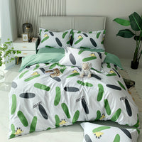 HKM-656467 Nordic 4-Piece Cotton Bed Linen Set with Quilt Cover in Various Colors