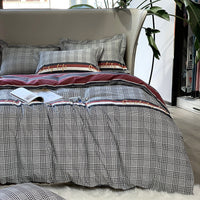 HKM-656467 Nordic 4-Piece Cotton Bed Linen Set with Quilt Cover in Various Colors
