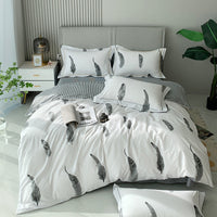HKM-656467 Nordic 4-Piece Cotton Bed Linen Set with Quilt Cover in Various Colors