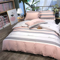 HKM-656467 Nordic 4-Piece Cotton Bed Linen Set with Quilt Cover in Various Colors