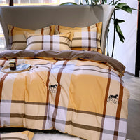 HKM-656467 Nordic 4-Piece Cotton Bed Linen Set with Quilt Cover in Various Colors