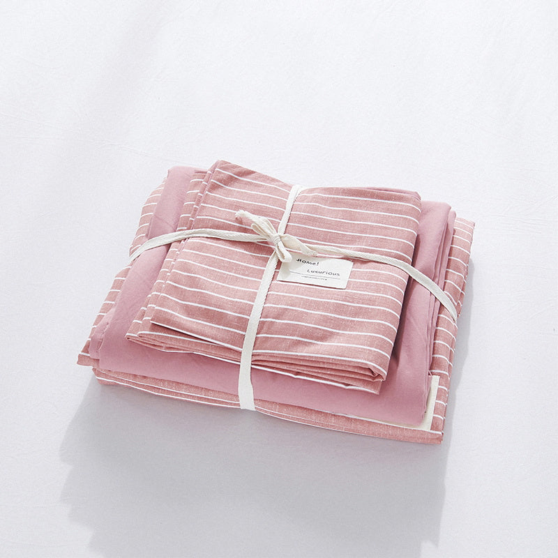 HKM-656787 Cotton Four-Piece Bed Sheet Set with Quilt Cover in Multiple Sizes