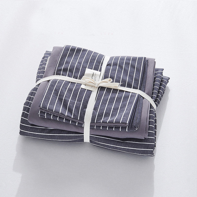 HKM-656787 Cotton Four-Piece Bed Sheet Set with Quilt Cover in Multiple Sizes
