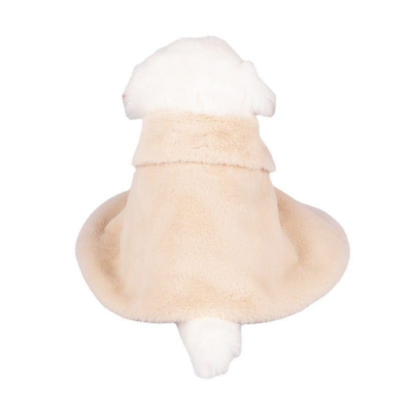 HKM-656915 Cozy Rabbit Fur Pet Coat in Yellow and Pink for Comfortable Wear