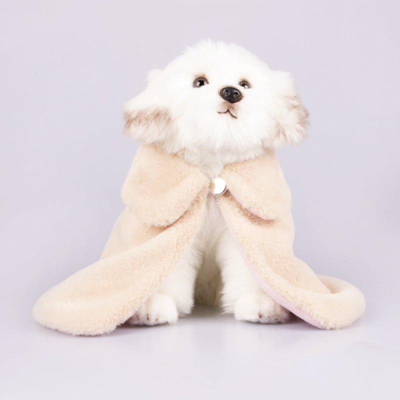 HKM-656915 Cozy Rabbit Fur Pet Coat in Yellow and Pink for Comfortable Wear