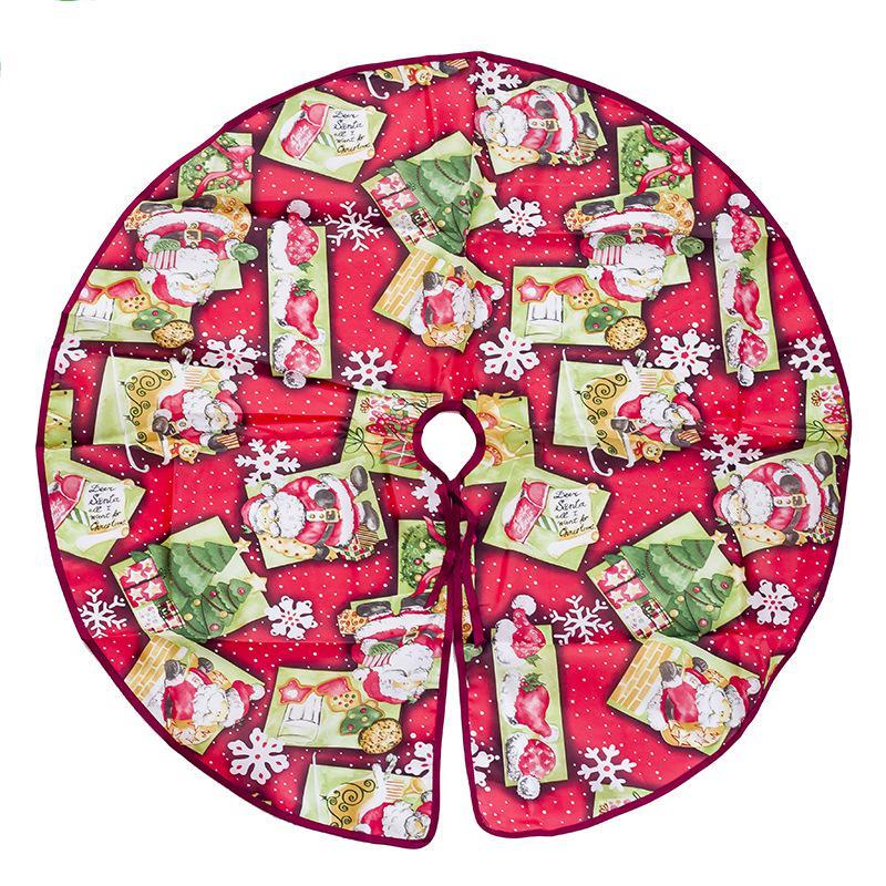 HKM-656915 Soft Fabric Christmas Tree Skirt in Various Sizes - Perfect for Holiday Decorations and Gift Wrapping