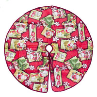 HKM-656915 Soft Fabric Christmas Tree Skirt in Various Sizes - Perfect for Holiday Decorations and Gift Wrapping