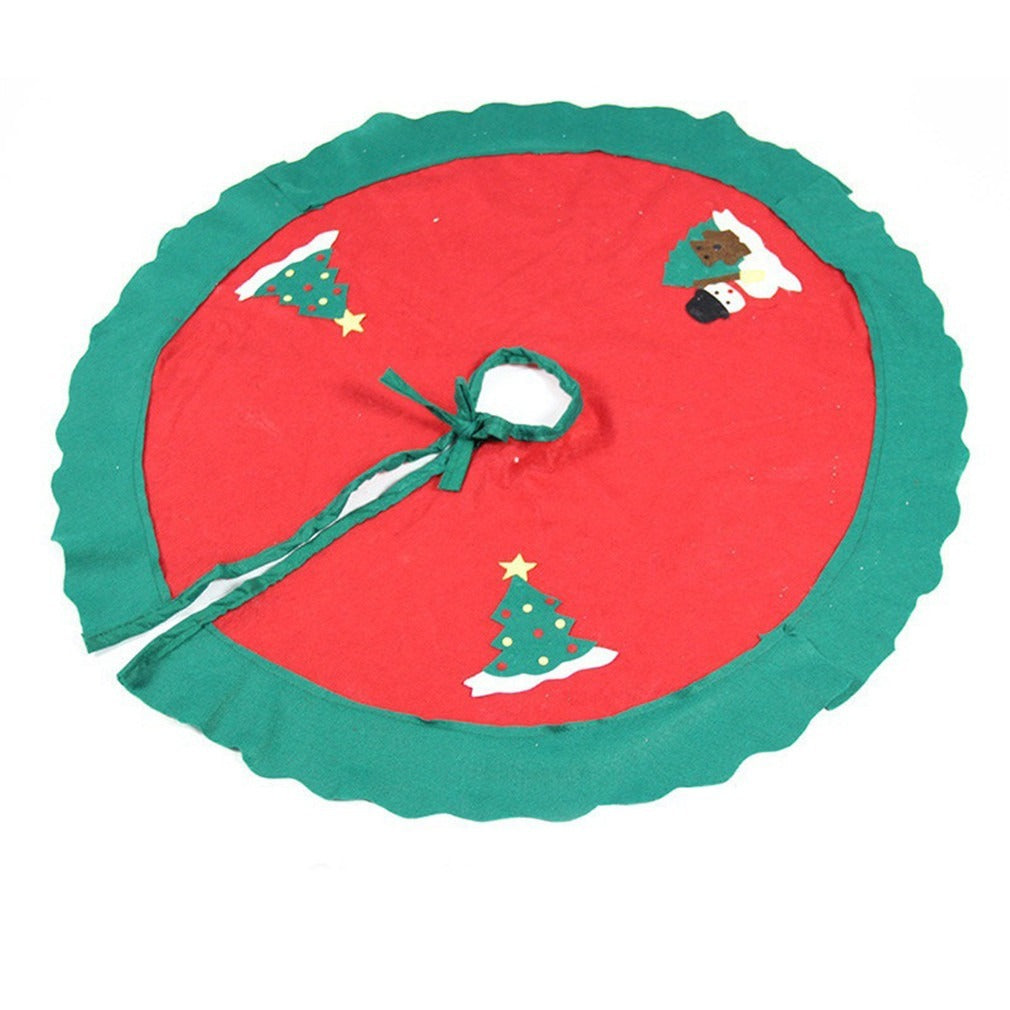 HKM-656915 Soft Fabric Christmas Tree Skirt in Various Sizes - Perfect for Holiday Decorations and Gift Wrapping